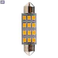 ΛΑΜΠΑΚΙΑ ΠΛΑΦΟΝΙΕΡΑΣ C5W/C10W 12V SV8.5 41mm 1,5W 12xSMD2835 LED OSRAM ΛΕΥΚΟ BLISTER 2ΤΕΜ. M-TECH