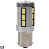 P21W 12V BA15s LED 18xSMD5730 PREMIUM ΛΕΥΚΟ (ΜΟΝΟΠΟΛΙΚΟ) BLISTER 2ΤΕΜ. M-TECH