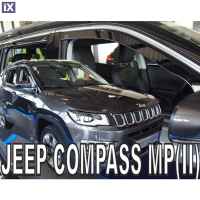 JEEP COMPASS MP 5D 2017+ ΣΕΤ ΑΝΕΜΟΘΡΑΥΣΤΕΣ ΑΥΤΟΚΙΝΗΤΟΥ ΑΠΟ ΕΥΚΑΜΠΤΟ ΦΙΜΕ ΠΛΑΣΤΙΚΟ HEKO - 4 ΤΕΜ.