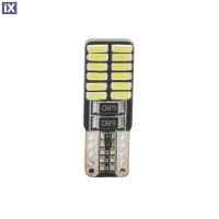 T10 W5W 12V W2,1x9,5d LED 24xSMD3014 ΛΕΥΚΟ (ΚΑΡΦΩΤΟ ΑΚΑΛΥΚΟ- CAN-BUS) 1ΤΕΜ. M-TECH