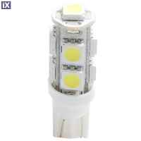 T10 W5W 12V W2,1x9,5d LED 9xSMD5050 ΛΕΥΚΟ (ΚΑΡΦΩΤΟ ΑΚΑΛΥΚΟ) 1ΤΕΜ. M-TECH