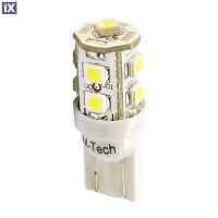 T10 W5W 12V W2,1x9,5d LED 9xSMD3528 ΜΠΛΕ (ΚΑΡΦΩΤΟ ΑΚΑΛΥΚΟ) BLISTER 2ΤΕΜ. M-TECH