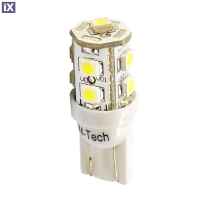 T10 W5W 12V W2,1x9,5d LED 9xSMD3528 ΚΙΤΡΙΝΟ (ΚΑΡΦΩΤΟ ΑΚΑΛΥΚΟ) BLISTER M-TECH - 2ΤΕΜ.