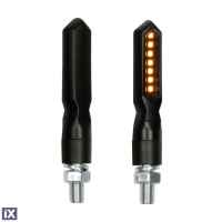 ΦΛΑΣ ΜΟΤΟ PIERCER SQ 12V ΜΑΥΡΑ SMD LED 75x15mm 2ΤΕΜ.