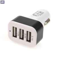 ΦΟΡΤΙΣΤΗΣ ΑΝΑΠΤΗΡΑ ΜΕ 3 ΘΥΡΕΣ USB 12/24V 5100mA (1Α, 2Α, 2.1Α) AMiO - 1 ΤΕΜ.