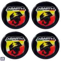 ABARTH ΑΥΤΟΚΟΛΛΗΤΑ ΣΗΜΑΤΑ ΖΑΝΤΩΝ 7,2 cm ΜΑΥΡA ΜΕ ΕΠΙΚΑΛΥΨΗ ΣΜΑΛΤΟΥ - 4 ΤΕΜ.