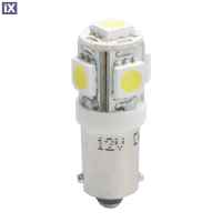 T4W 12V 1,2W BA9s (ΜΙΝΙΟΝ) LED 5xSMD5050 ΛΕΥΚΟ 1ΤΕΜ. M-TECH