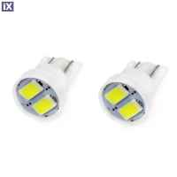 T10 W5W 12V LED 2xSMD5730 ΛΕΥΚΟ AMIO – 2 ΤΕΜ.