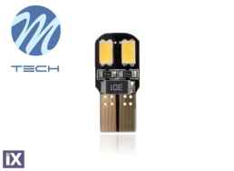 ΛΑΜΠΑΚΙΑ LED T10 W5W 12V W2,1x9,5d LED 3xSMD5050 ΛΕΥΚΟ (ΚΑΡΦΩΤΟ CAN-BUS) BLISTER M-TECH - 2 ΤΕΜ.