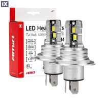 ΛΑΜΠΕΣ LED H4 H-SERIES 9>18V 42W 6500K 3600lm +200% CSP LED AMiO - 2 TEM.