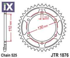 Πίσω Γρανάζι JT JTR1876.44 Για Suzuki GSX-S 1000GX JTR1876.44