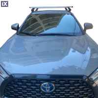 Kit Μπάρες οροφής MENABO Αλουμινίου Tema 130cm - Πόδια για Toyota Corolla Cross XG10 5D 2020+ - 2 τεμάχια