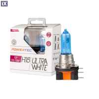 ΛΑΜΠΕΣ H15 12V 55/15W POWERTEC ULTRA WHITE (up to 5.000k)mTECH - 2 Τεμ.