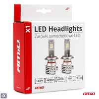 Λάμπες LED Σετ AMIO HΒ3 10-16V 40W 6.500K 4400lm (Με Ψύκτρα) X1 SERIES 2ΤΕΜ. 02968