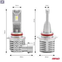 Λάμπες LED Σετ AMIO HΒ3 10-16V 40W 6.500K 4400lm (Με Ψύκτρα) X1 SERIES 2ΤΕΜ. 02968