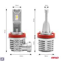 ΛΑΜΠΕΣ LED H8/Η9/Η11 10-16V 40W 6.500K 4400lm (ΨΥΚΤΡΑ) X1 SERIES AMIO - 2ΤΕΜ. 02967