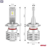 Λάμπες LED Σετ AMIO H7 10-16V 40W 6.500K 4400lm (Με Ψύκτρα) X1 2ΤΕΜ. 02966