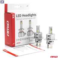 Σετ Λάμπες LED Amio H4 10-16V 72W 6.500K 7920lm CANBUS 2ΤΕΜ. 02972