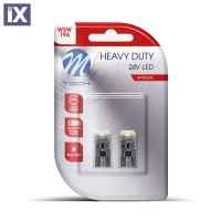 T10 W5W 24V W2.1x9.5d 4xSMD2835 LED CAN-BUS ΛΕΥΚΟ HEAVY DUTY BLISTER M-TECH - 2 Τεμ.