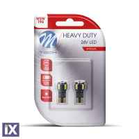 T10 W5W 24V W2.1x9.5d 4xSMD5630 + 1xHP LED CAN-BUS ΛΕΥΚΟ HEAVY DUTY BLISTER M-TECH - 2 Τεμ.