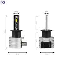 ΛΑΜΠΕΣ LED H3 H-SERIES 9>18V 42W 6500K 3600lm +200% CSP LED AMiO - 2 TEM. 03330