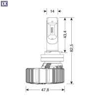 Λάμπες LED Σετ Lampa H8/H9/H11/H16 9-32V 6.500K 4.500lm 50W 2ΤΕΜ. 57800