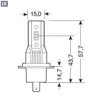 Λάμπες LED Σετ Lampa H7 12/24V PX26d 6.500K 3.000lm 15W 6LED SEOUL CSP-Y19chips HALO LED SERIE 11 PLUG ΚΑΙ BRITE 2ΤΕΜ. 57806