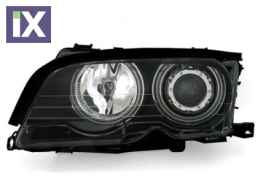 Φανάρια εμπρός angel eyes για BMW E46 coupe και cabrio (1999-2003) - χωρίς φλας , με λάμπες (Η1) - σετ 2τμχ.