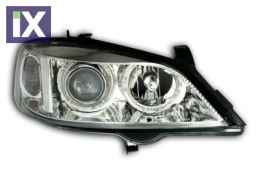 Φανάρια εμπρός angel eyes για Opel Astra G (1998-2004) - chrome , χωρίς λάμπες (Η7) - σετ 2τμχ.