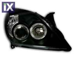 Φανάρια εμπρός angel eyes για Opel Vectra C / Signum (2005-2009) - μαύρα , χωρίς λάμπες (Η7) - σετ 2τμχ.