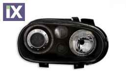 Φανάρια εμπρός angel eyes για Vw Golf IV R32 - μαύρα , χωρίς λάμπες (Η7) - σετ 2τμχ.