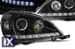 Φανάρια εμπρός led για Mercedes ML W163 (2002-2005) - μαύρα , χωρίς λάμπες (Η7) - σετ 2τμχ.