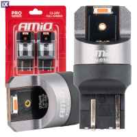 ΛΑΜΠΑΚΙΑ W21/5W 7443 12/24V 6.000K 2xSMD LED FULL CAN-BUS ΚΟΚΚΙΝΟ PRO SERIES AMIO - 2 Τεμ.