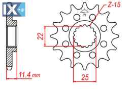 Γρανάζι εμπρόσθιο JT JTF1902.14 δόντια KTM 400 LC4 Enduro / 620 Super Competition 18E1902.14