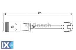 Προειδοπ. επαφή, φθορά υλικού τριβής των φρένων BOSCH 1987473038