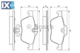 Σετ τακάκια, δισκόφρενα BOSCH 0986424652