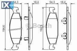 Σετ τακάκια, δισκόφρενα BOSCH 0986424666