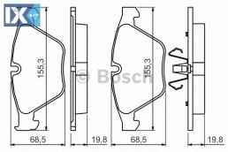 Σετ τακάκια, δισκόφρενα BOSCH 0986494354