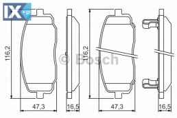 Σετ τακάκια, δισκόφρενα BOSCH 0986494491