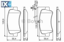 Σετ τακάκια, δισκόφρενα BOSCH 0986494500