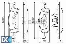 Σετ τακάκια, δισκόφρενα BOSCH 0986494661