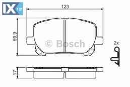 Σετ τακάκια, δισκόφρενα BOSCH 0986424761