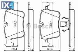 Σετ τακάκια, δισκόφρενα BOSCH 0986494487