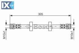 Ελαστικός σωλήνας φρένων BOSCH 1987476562