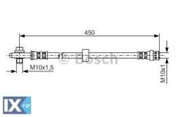 Ελαστικός σωλήνας φρένων BOSCH 1987476648