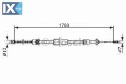 Ντίζα, φρένο ακινητοποίησης BOSCH 1987477486