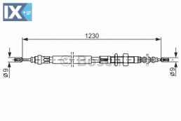 Ντίζα, φρένο ακινητοποίησης BOSCH 1987477490