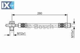 Ελαστικός σωλήνας φρένων BOSCH 1987481082