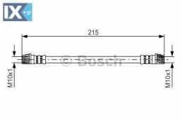 Ελαστικός σωλήνας φρένων BOSCH 1987481396