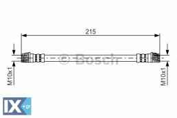 Ελαστικός σωλήνας φρένων BOSCH 1987481396